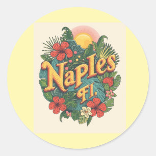 Sticker Rond Naples florida rêve