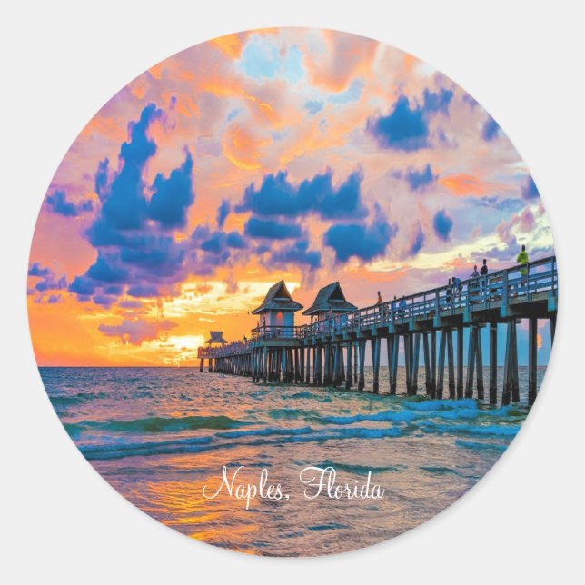 Sticker Rond Naples, Floride Paysage pittoresque (Devant)