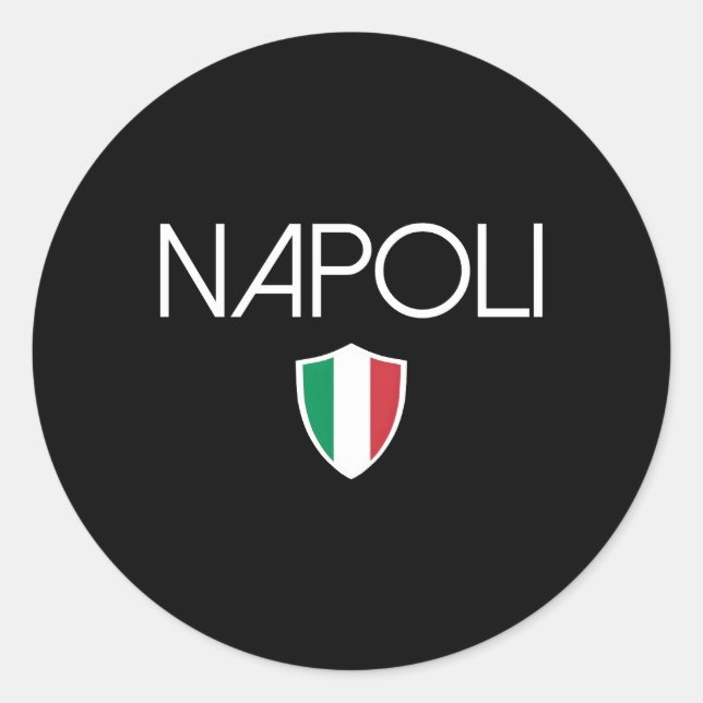 Sticker Rond Napoli Jersey Italien Drapeau Naples Italie (Devant)