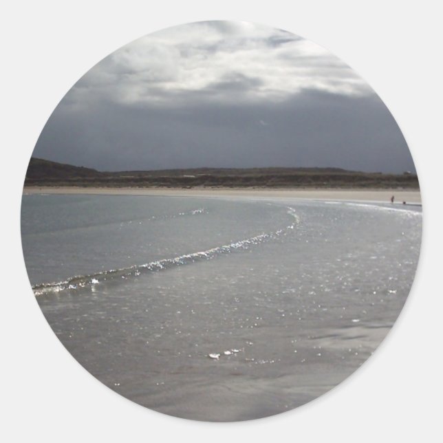 Sticker Rond Narin Stand, Donegal, Irlande (Devant)