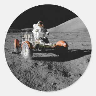 Sticker Rond NASA Apollo 17 Lunar Roving Vehicle