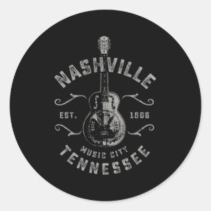 Sticker Rond Nashville Music City Usa