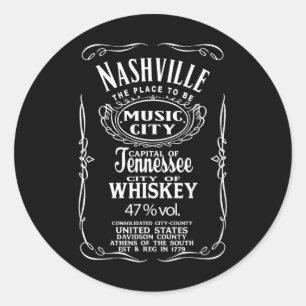 Sticker Rond Nashville Tennessee États-Unis Usa Western Coun