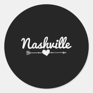 Sticker Rond Nashville Tennessee Flèche He Music City