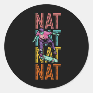 Sticker Rond Nat Custom Skateboarding Hob