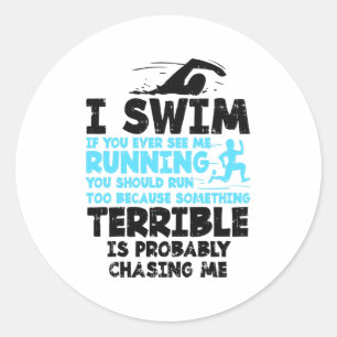 Sticker Rond Natation - Je nage
