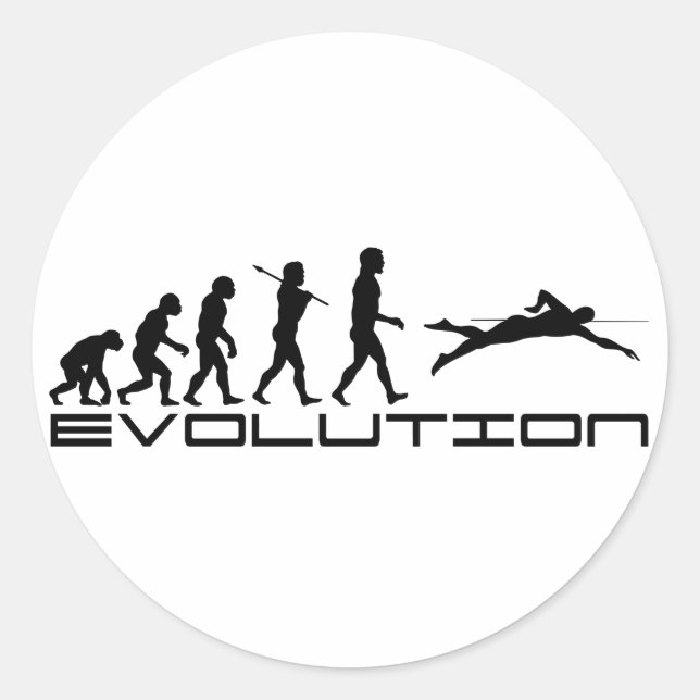 Sticker Rond Natation nage nage nage Sport Evolution Art (Devant)