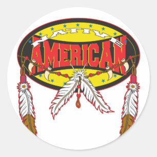 Sticker Rond Natif américain