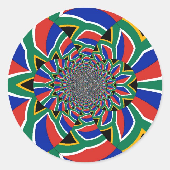 Sticker Rond Nation Arc-en-ciel : Afrique du Sud vivante Imprim (Devant)