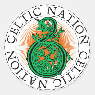 Sticker Rond Nation celtique Dragon de la Saint Patrick