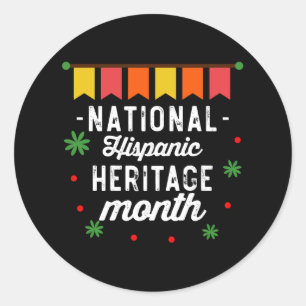 Sticker Rond National Hispanique Mois du patrimoine Funny Cadea
