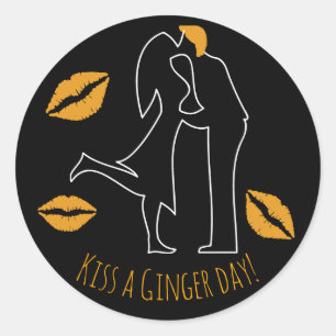 Sticker Rond National Kiss a Ginger Day