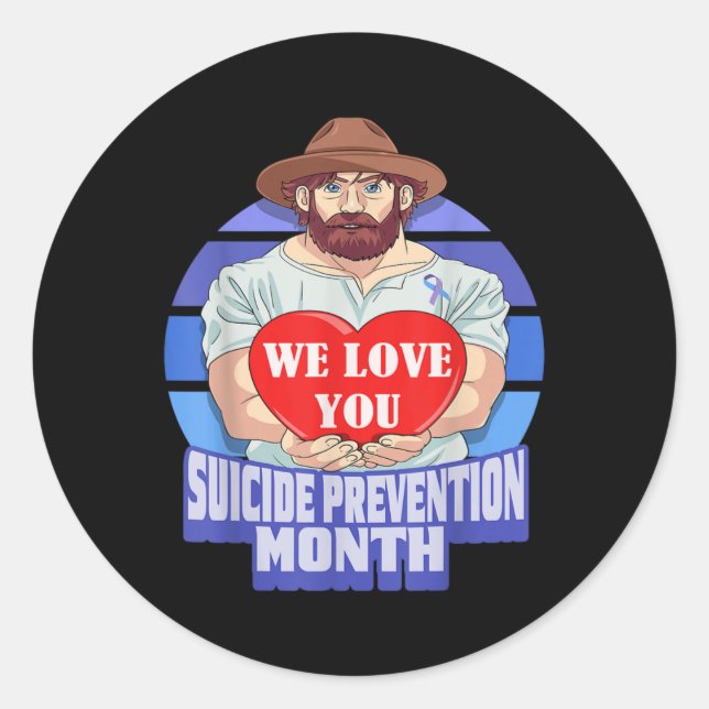 Sticker Rond National Suicide Prevention Month Concerned Dad Lo (Devant)