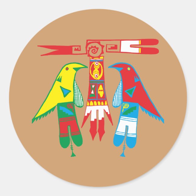 Sticker Rond Native American (Devant)