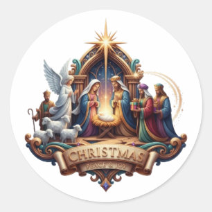 STICKER ROND NATIVITÉ