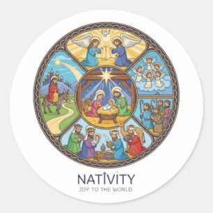 STICKER ROND NATIVITÉ