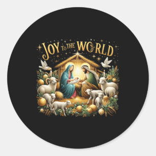 Sticker Rond Nativité De Noël Naissance Chrétienne De Jésus Joi