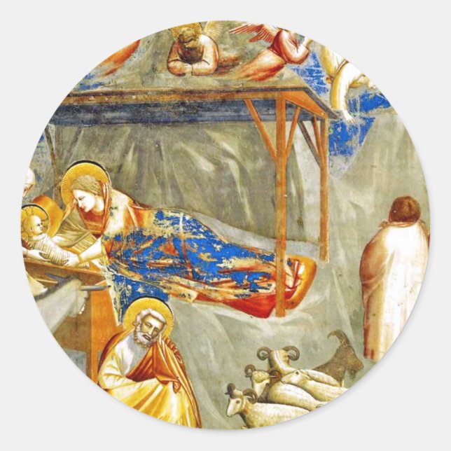 Sticker Rond Nativité Naissance de Jésus (Devant)
