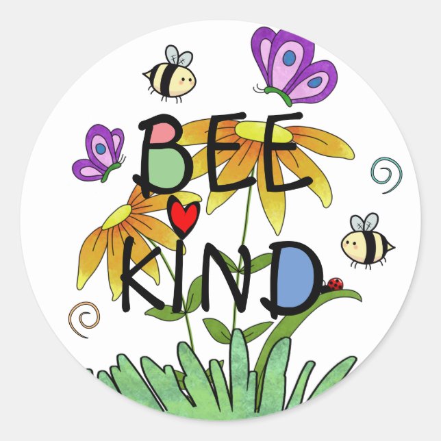 Sticker Rond Nature des abeilles (Devant)