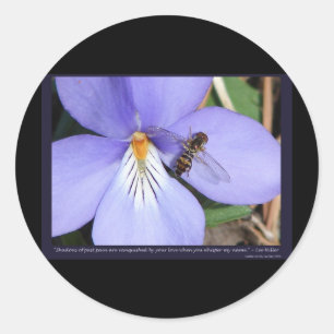 Sticker Rond Nature des oiseaux de pied de violette d'amour