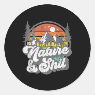 Sticker Rond Nature Et Randonnée Drôle Camping Randonneur Campe