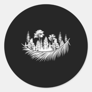 Sticker Rond Nature Forêt Plantes Arbres Camping Randonnée Mont