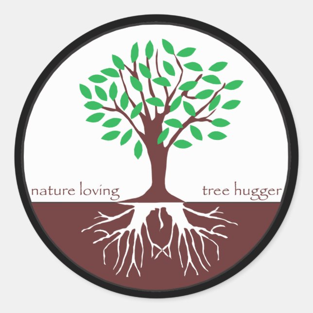 Sticker Rond Nature Love Tree Hugger (Devant)