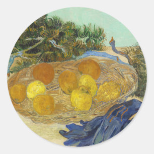 Sticker Rond Nature morte de Van Gogh Oranges Citrons Gants ble