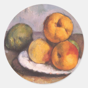 Sticker Rond Nature morte Quince, Pommes, Poires par Paul Cezan