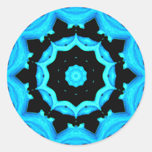 STICKER ROND NATURE OCÉAN BLEU