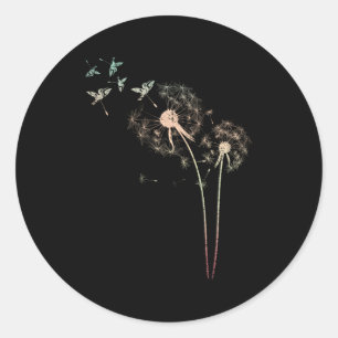 Sticker Rond Nature Oiseau animal Dandelion Joli colibri