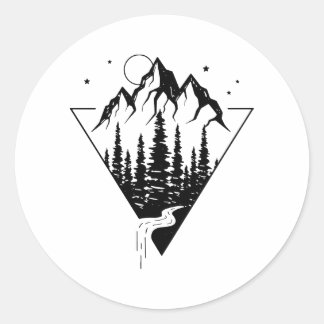 Sticker Rond Nature Triangle Monogram