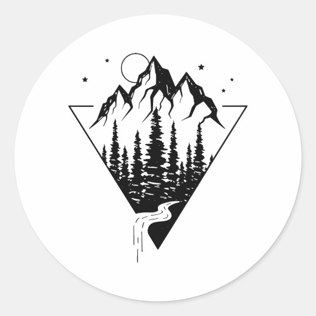 Sticker Rond Nature Triangle Monogram (Devant)