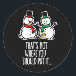 Sticker Rond Naughty Christmas Dit Dirty Snowman Cartoon Ugl<br><div class="desc">Naughty Christmas Dit Dirty Snowman Dessin de Noël laid</div>