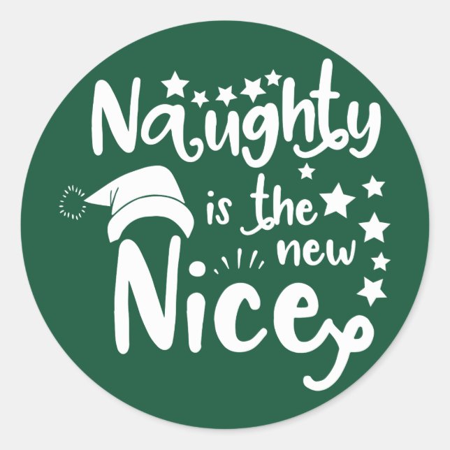 Sticker Rond naughty est le nouveau gentil (Devant)