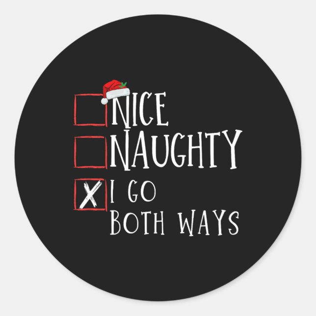 Sticker Rond Naughty I Go Both (Devant)