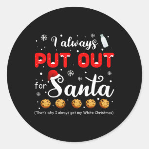 Sticker Rond Naughty J'Ai Toujours Sorti Pour Père Noël Christm