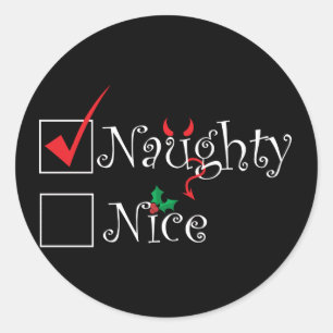 Sticker Rond Naughty Nice