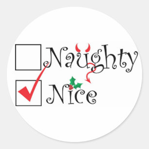 Sticker Rond Naughty Nice