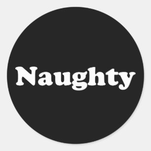 Sticker Rond Naughty noir et blanc