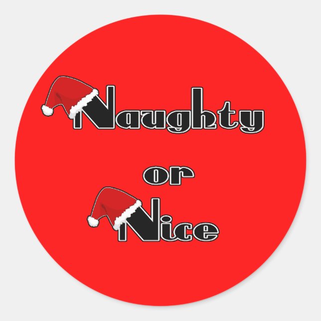 Sticker Rond Naughty ou Nice (Devant)