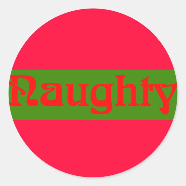 Sticker Rond Naughty Red sur Green (Devant)