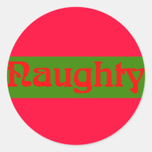 Sticker Rond Naughty Red sur Green