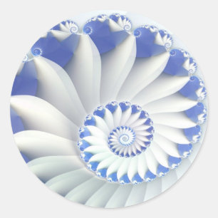 Sticker Rond Nautilus bleu