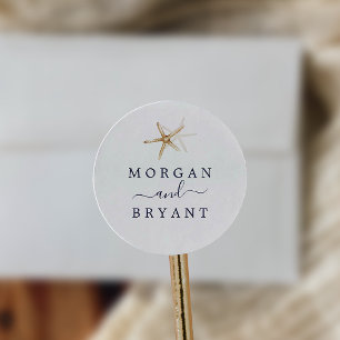 Sticker Rond Nautique moderne Phoques d'enveloppes Mariage St