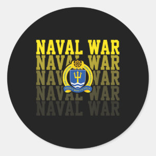 Sticker Rond Naval War College Sports Vintages Rétro Pour Homme