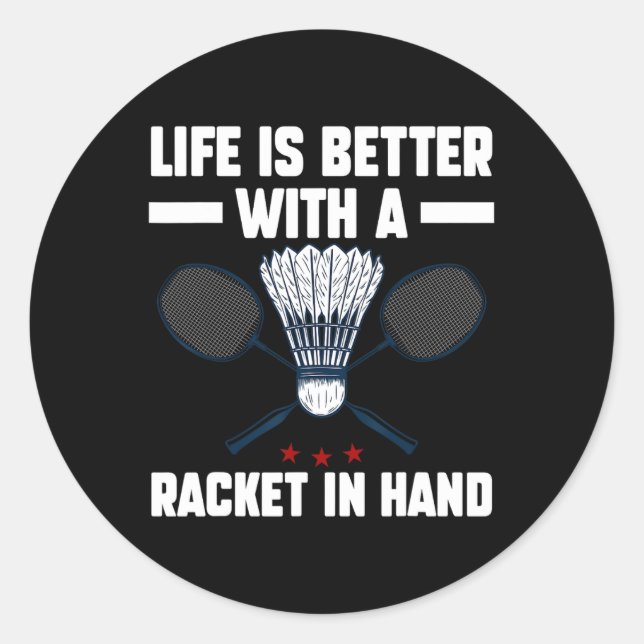 Sticker Rond Navette Badminton Player 5 (Devant)