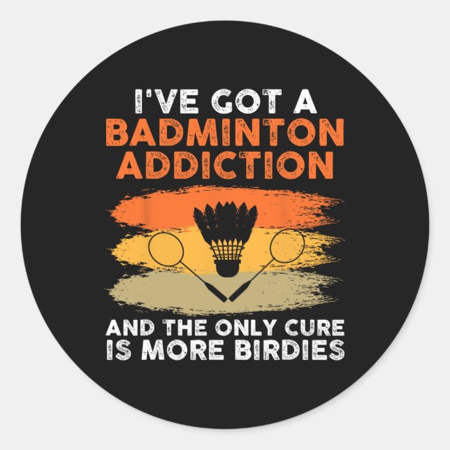 Sticker Rond Navette Badminton Player 7 (Devant)