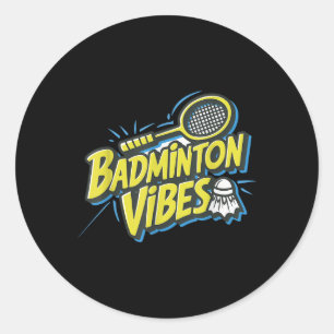 Sticker Rond Navette Badminton Vibes