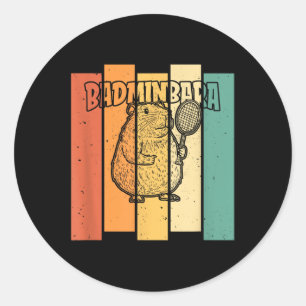 Sticker Rond Navette Capybara Rétro - Badminton Vintage Badminb